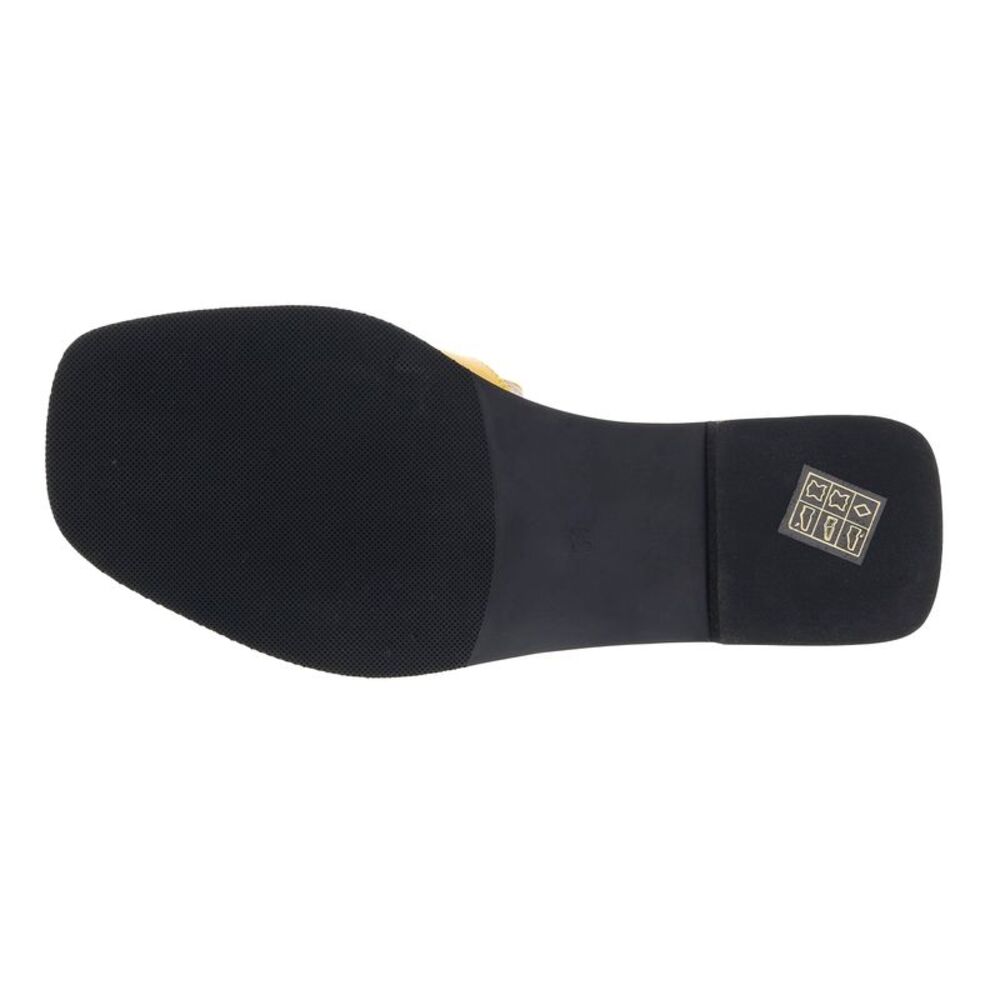 Ventutto Yellow Crest Flat Leather Slide - Picture 6 of 6